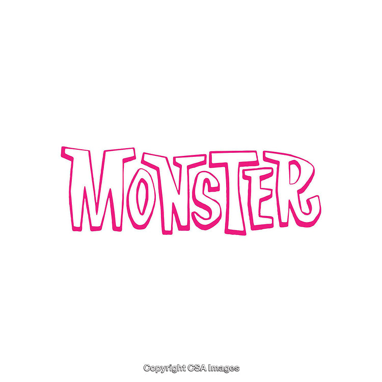 Vibrant Pink Stylized Monster Text Isolated on White Background Design