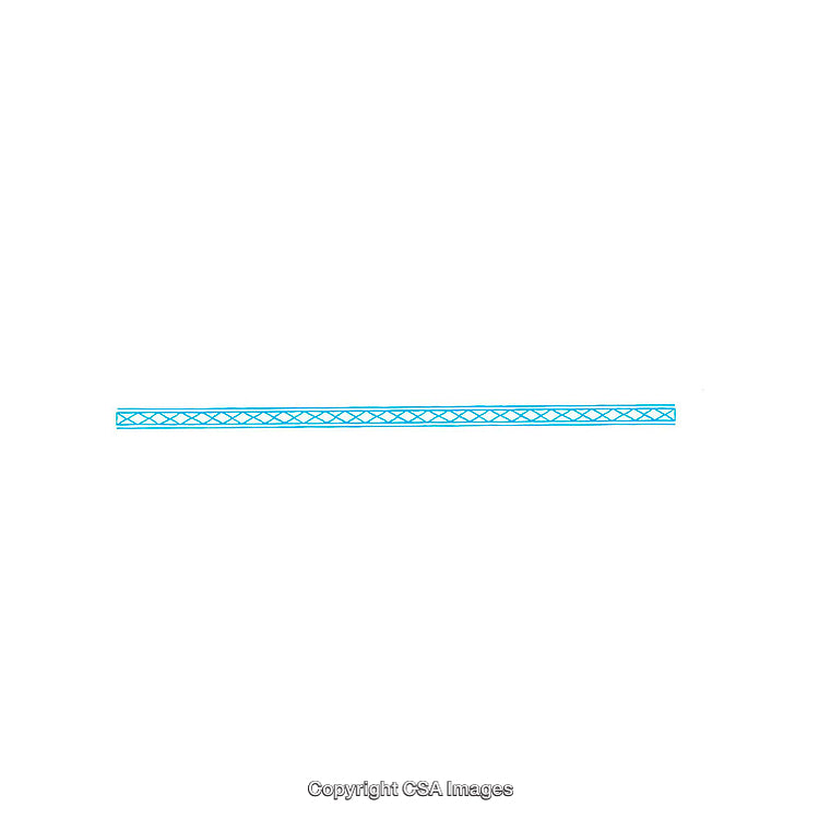 Blue and White Patterned Line on Plain White Background