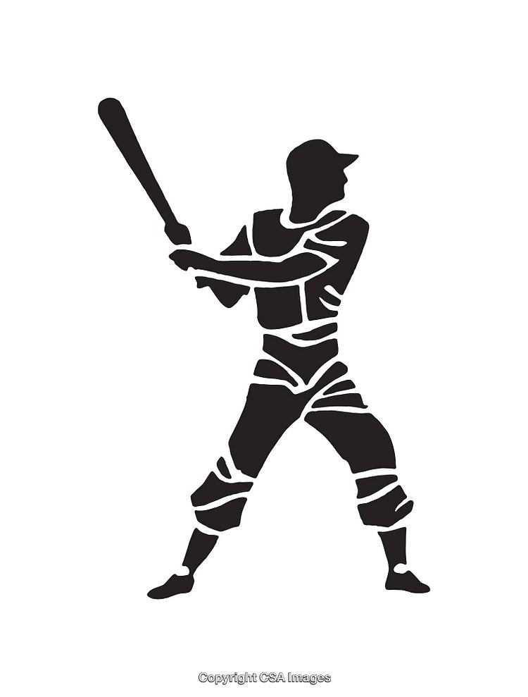 Silhouette of a Baseball Player in Action with Bat