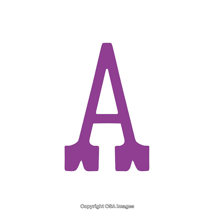 Purple Stylized Letter A on White Background for Design and Typography