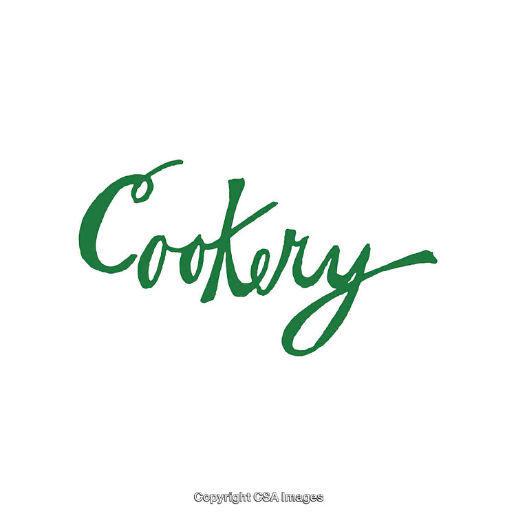 Elegant Hand-Drawn Green Calligraphy Spelling the Word 'Cookery'