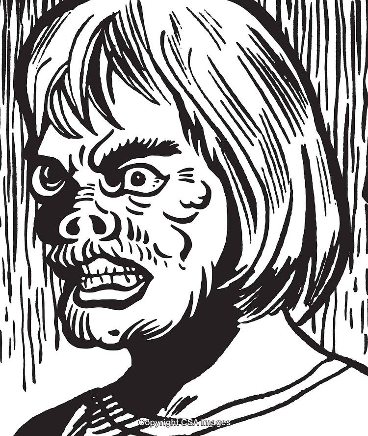 Illustration of an Intense Facial Expression Depicting Emotion and Character in Art