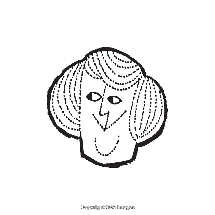 Abstract Line Art Illustration of a Smiling Face Design