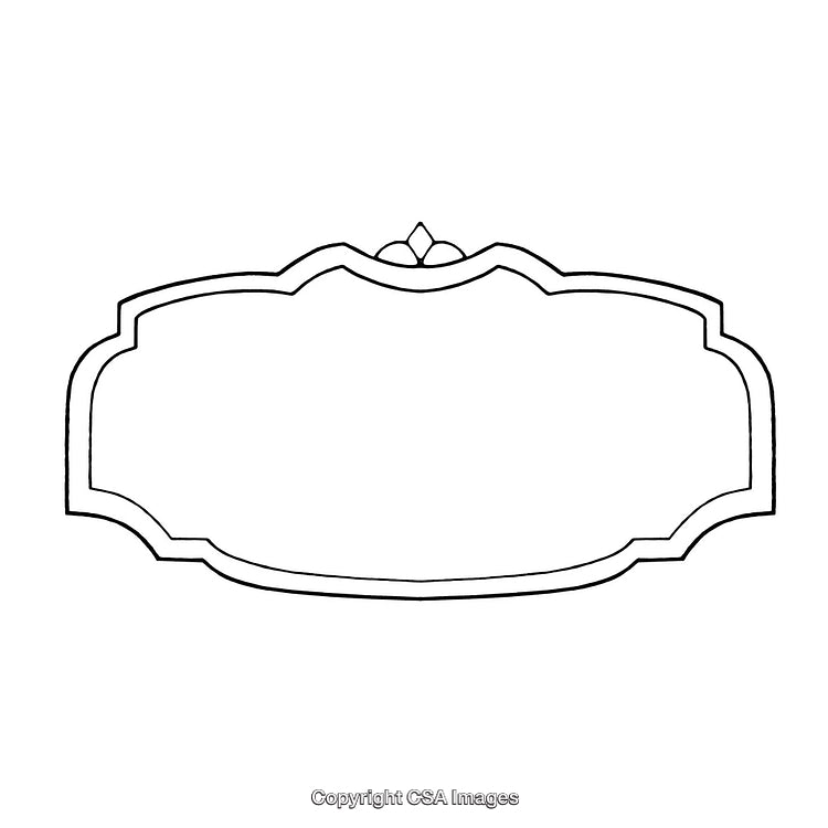 Black and White Ornamental Border Design with Intricate Shapes