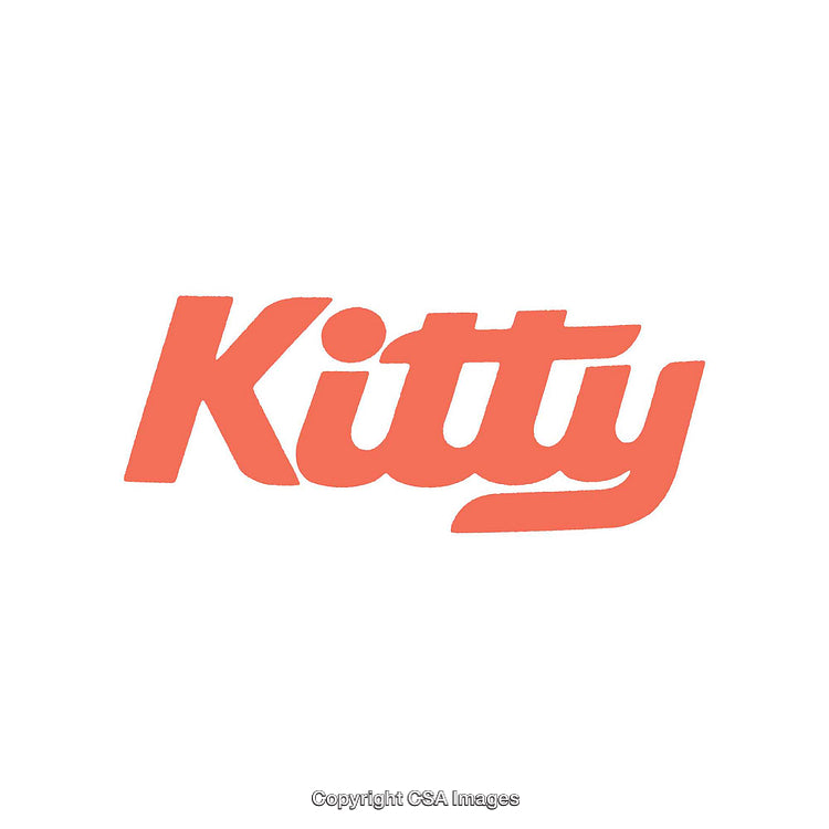 Modern Inspired Typography Featuring Word 'Kitty' in Bold Orange Hue