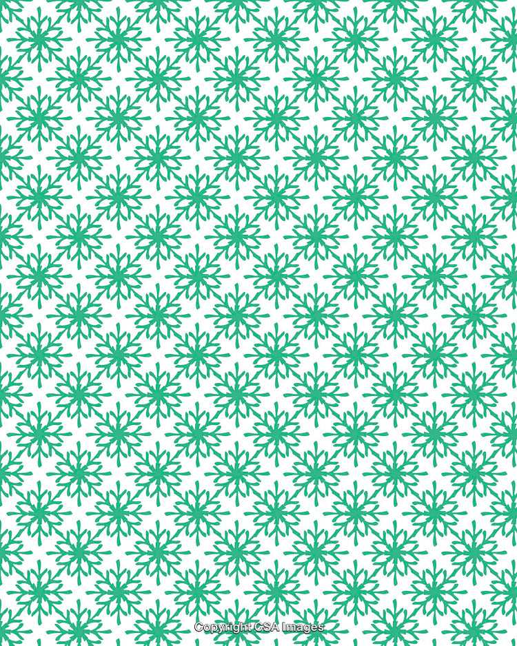 Green Floral Pattern on White Background for Decorative Use
