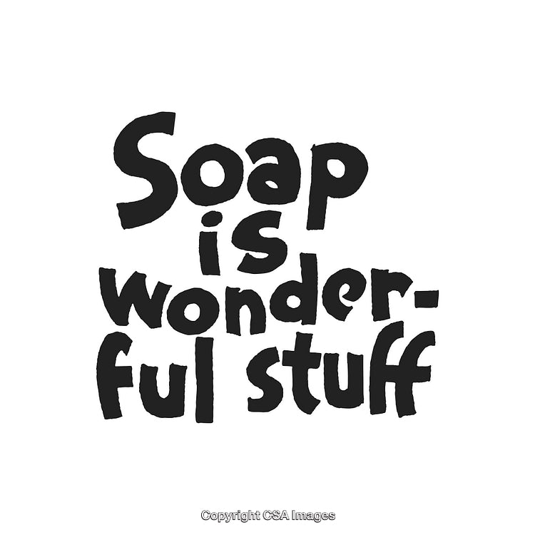 Handwritten Quote Promoting Soap With Creative Typography and Bold Lettering