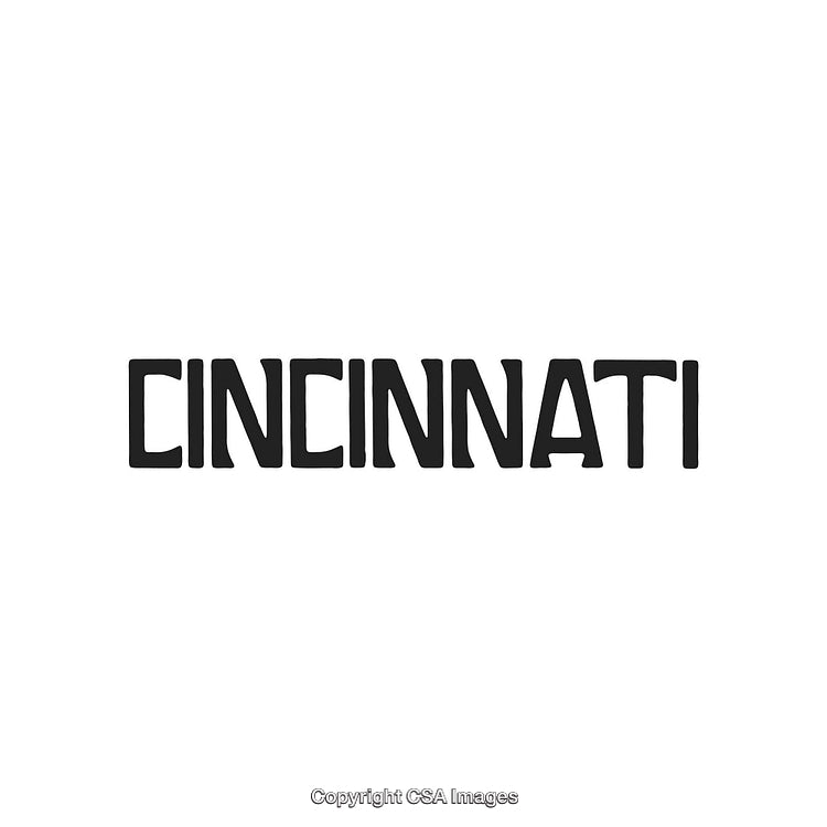 Stylized Cincinnati Text in Bold Black Typeface on White Background