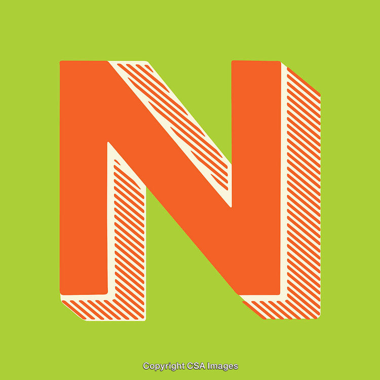 Bold Letter N With Modern Style and Vibrant Colors