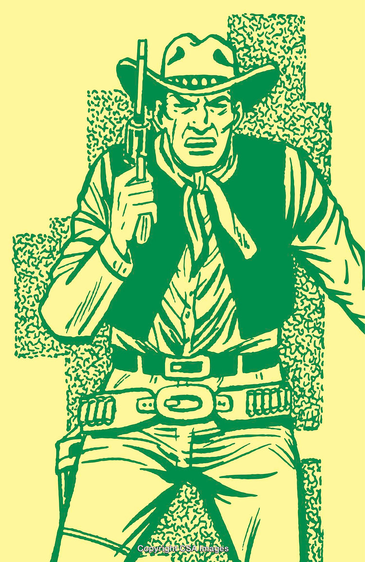 Retro Illustration of a Cowboy Holding a Revolver Illustrated in Bold Style