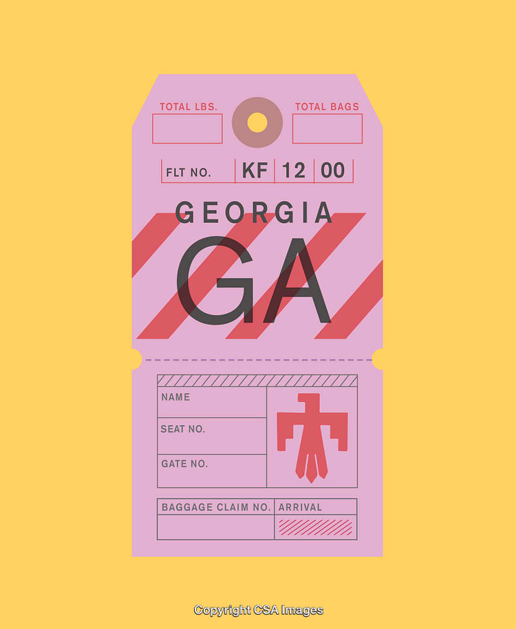 Vintage Travel Tag Design Featuring Georgia State With a Retro Aesthetic