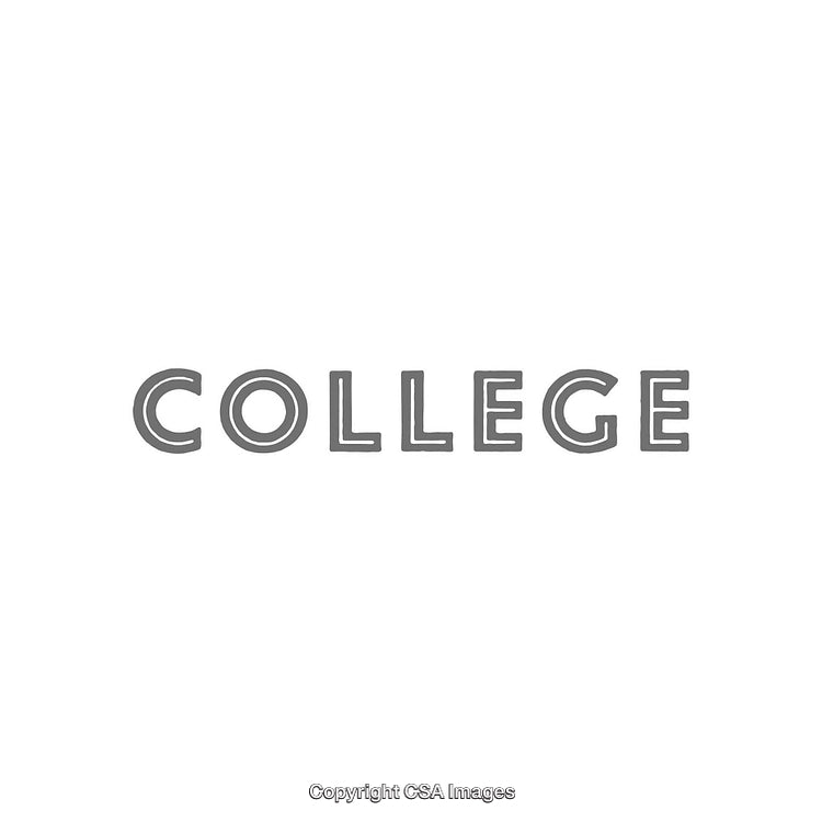 Text-Based Graphic Featuring the Word College in Bold Styled Fonts