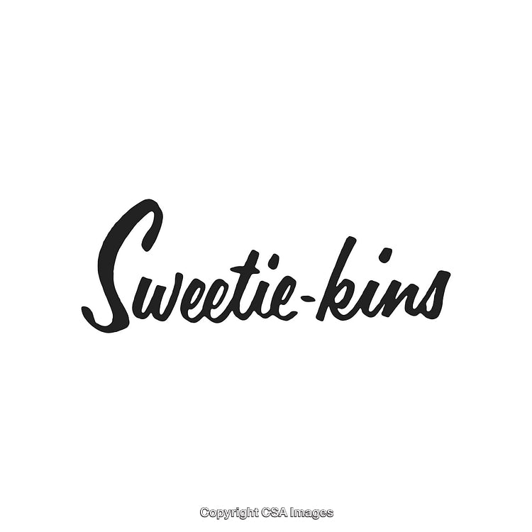 Elegant Black Sweetie-Kins Typography on Minimalistic White Background