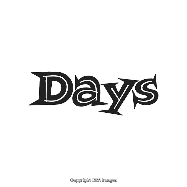 Dynamic Typography Displaying the Word Days in Unique Stylized Letters