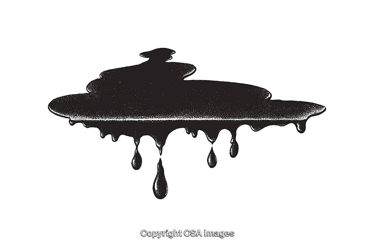 Black And White Line Art Illustration of Dripping Liquid Shape