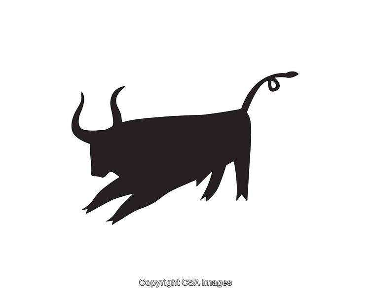 Silhouette of a Bull in Minimalist Artistic Design