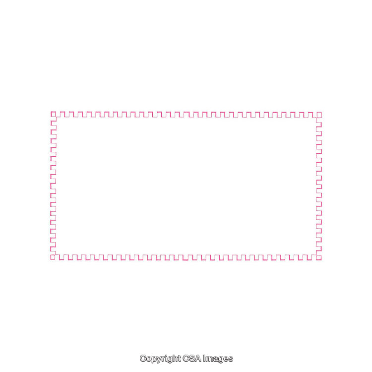 Minimalistic Frame Composed of Interlocking Pink Rectangles on a White Background