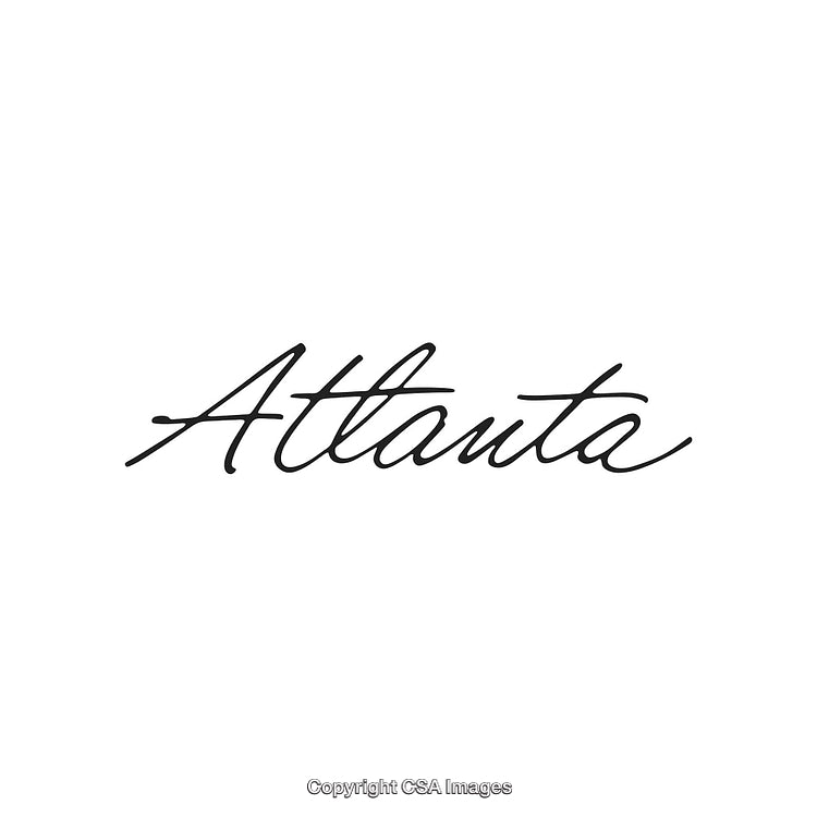 Atlanta City Name in Artistic Script Font on White Background