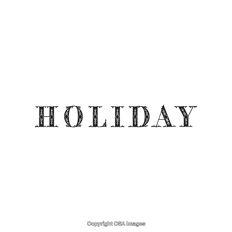 Elegant Typography Artwork Featuring the Word 'Holiday' in Ornamental Design