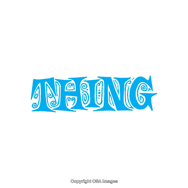 Blue Decorative Text Design with the Word Thing in Bold Letters