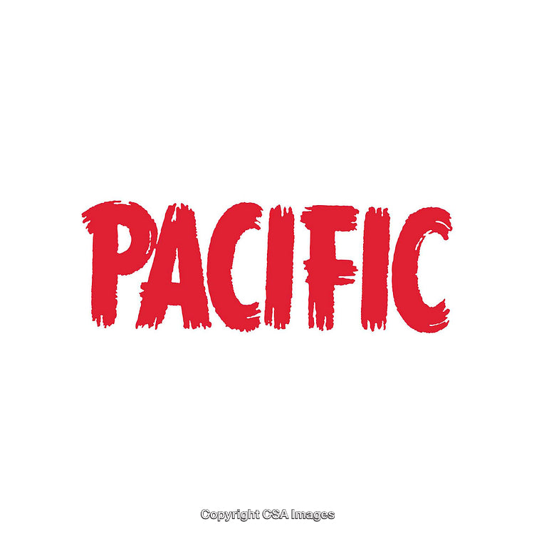 Bold Red Pacific Text on Minimalistic White Background