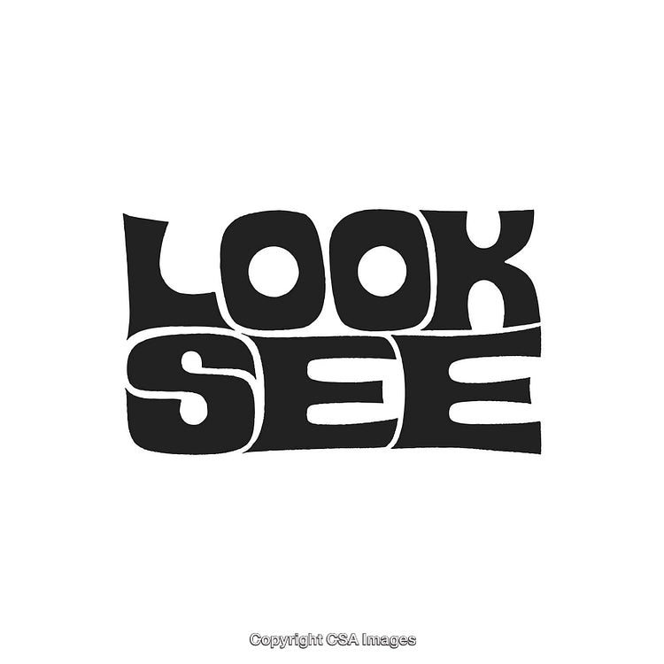 Retro Typography Art Featuring Bold Text with 'Look See' Design