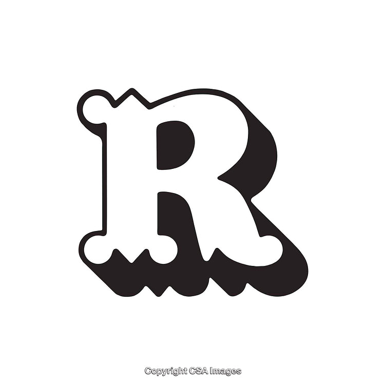 Bold Monogram Style Letter R Design In Black And White