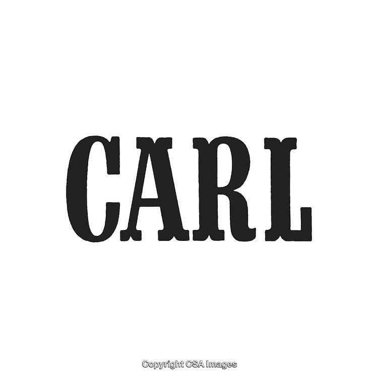 Bold Black Printed Carl Name in Stylish Serif Typeface on White Background
