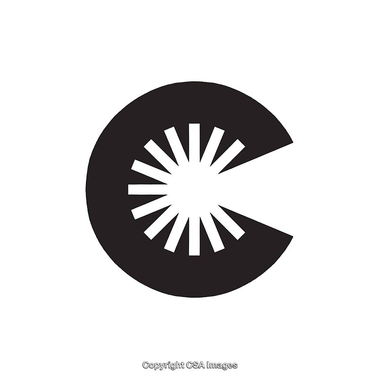 Modern Abstract Black and White Letter C Symbol Design Illustration
