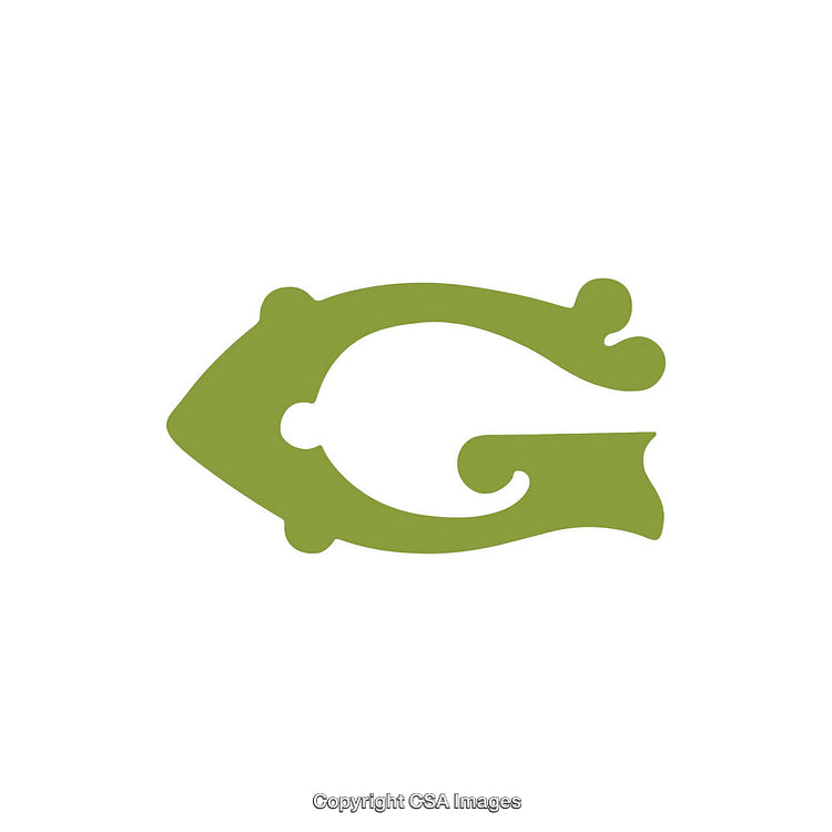 Creative Illustration of the Stylized Letter G in Organic Green Shape