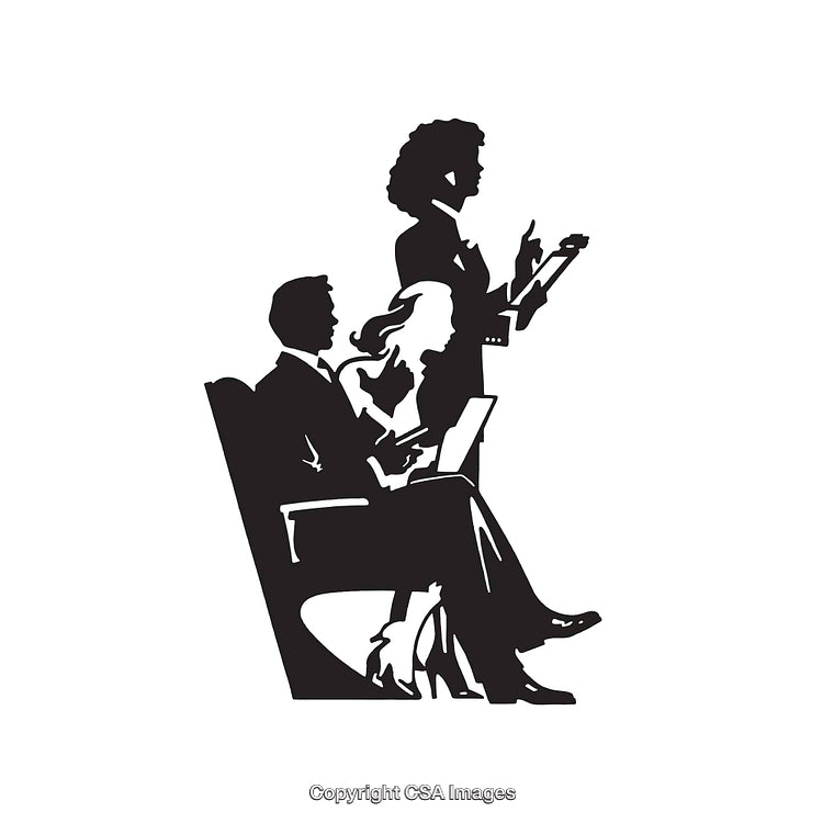 Silhouette of Business Professionals in a Meeting Setting