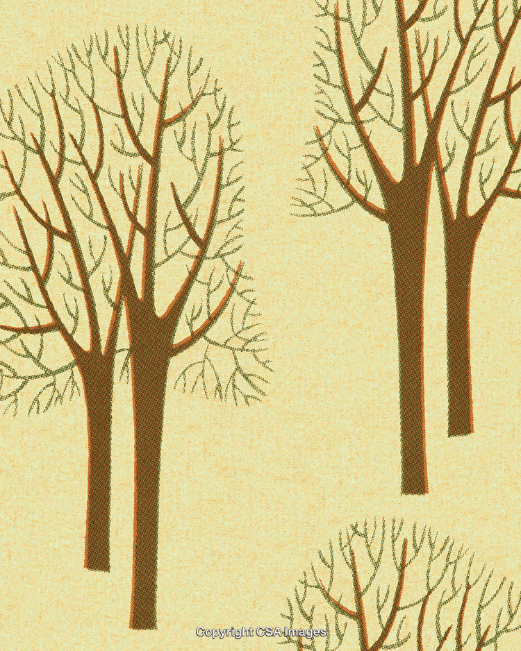 Abstract Brown Tree Pattern on Textured Beige Background