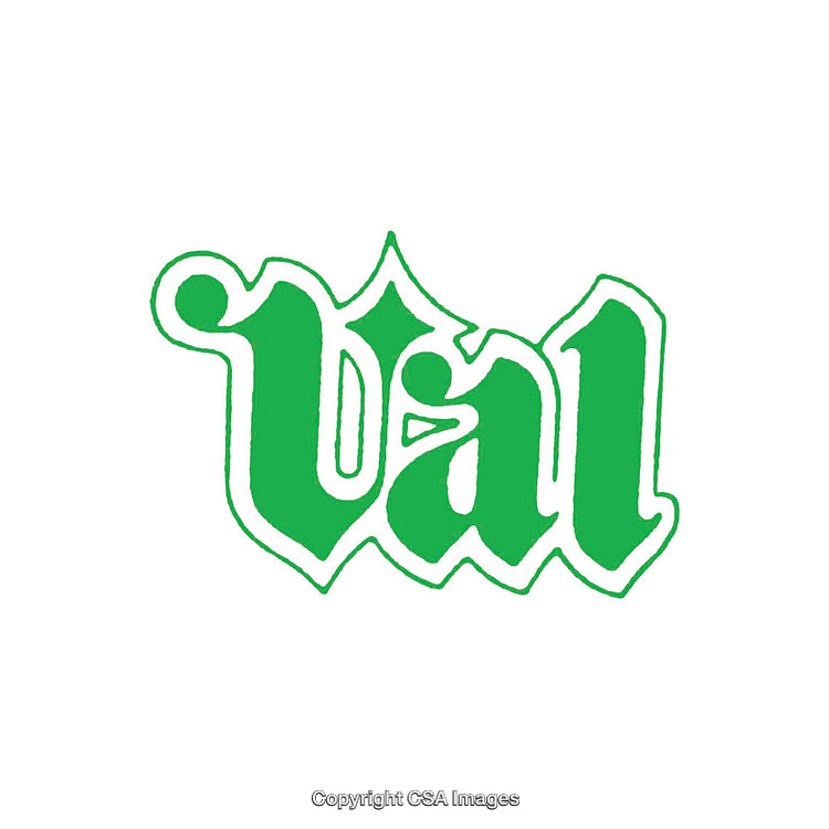 Green Gothic Text Design in Elegant Typeface on White Background