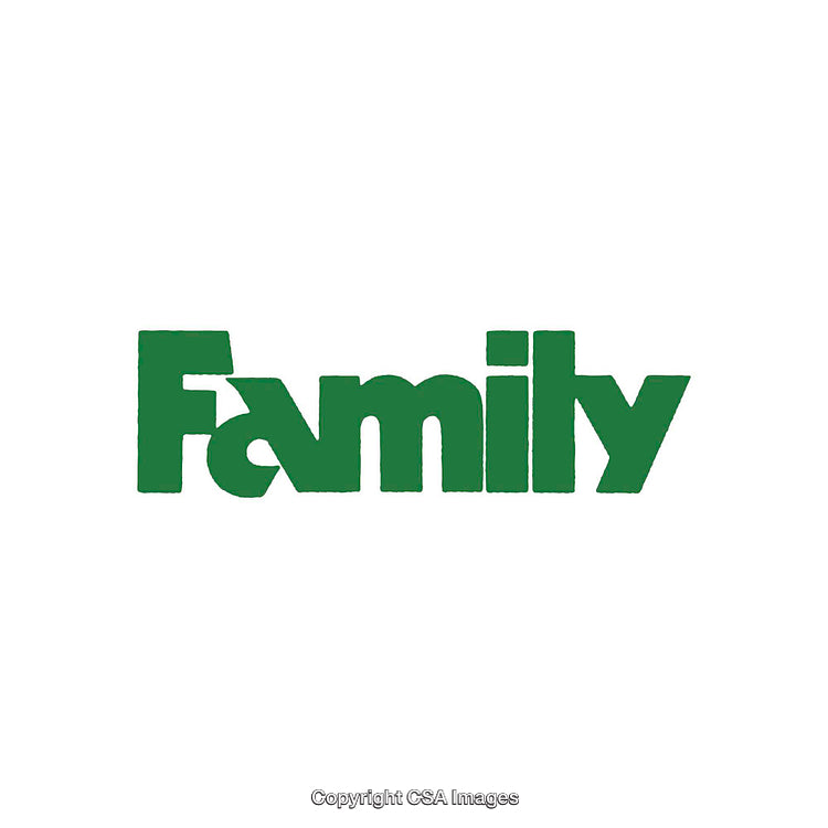 Green "Family" Typography Against a Clean White Background