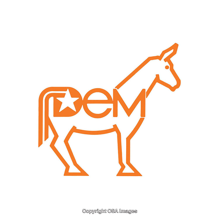 Outline of Donkey with Creative Typography Integration and Star Design