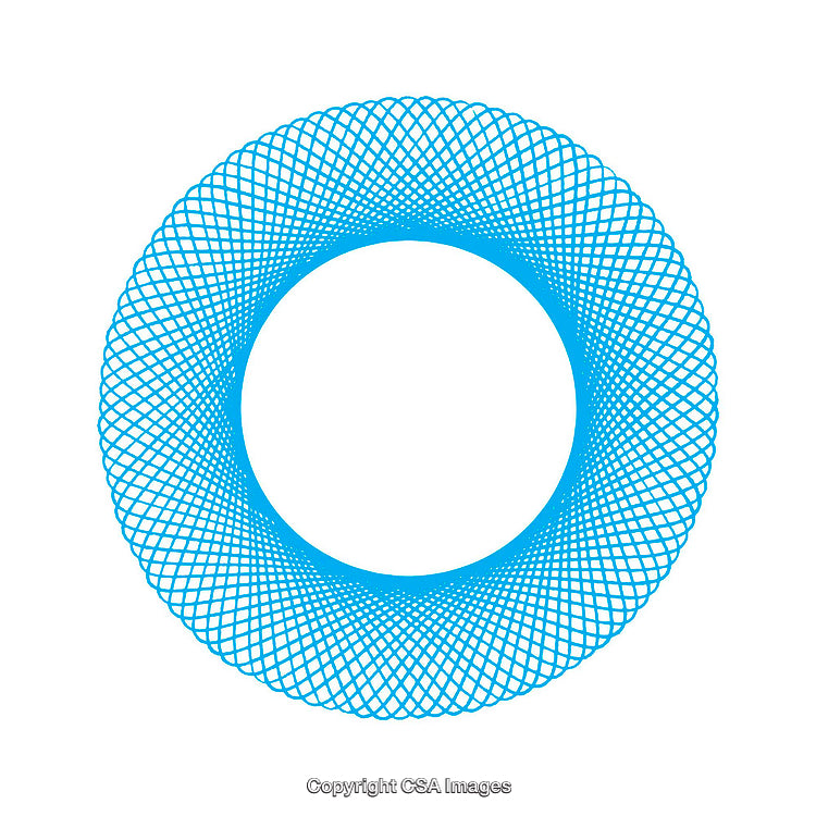 Vibrant Blue Circular Geometric Shape With Detailed Interwoven Patterns