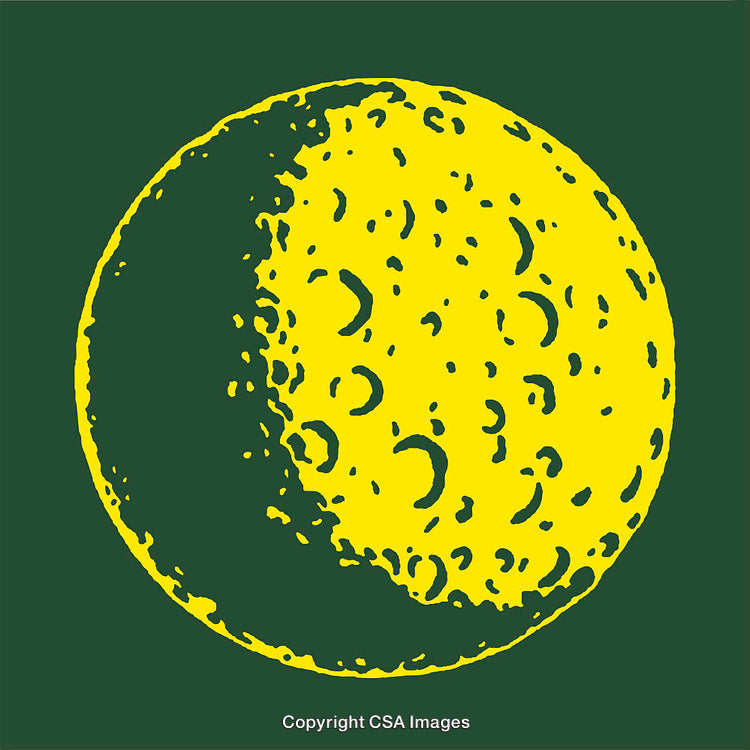 Yellow Dotted Planet in Colorful Line Art Illustration on Green Background