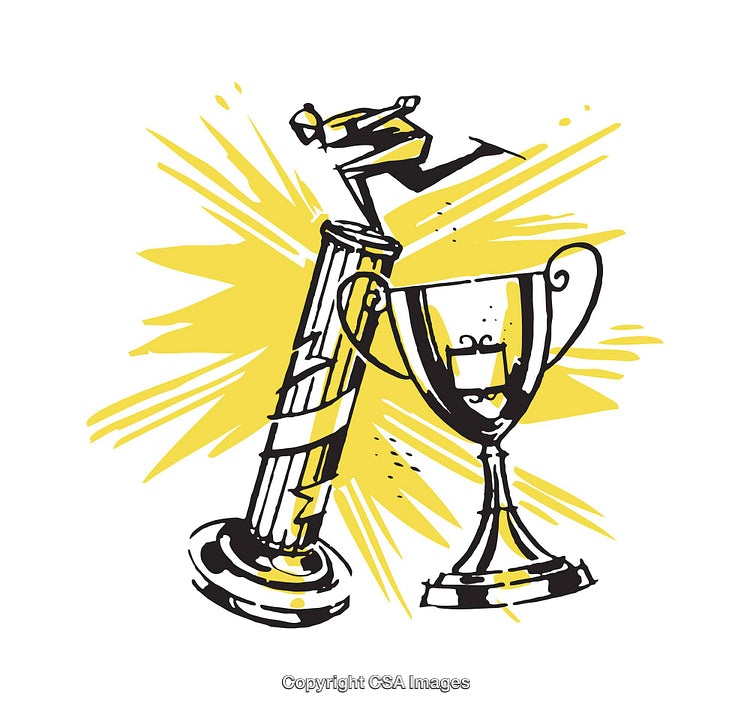 Dynamic Illustration of Trophy Rewards with Bright Energetic Accents