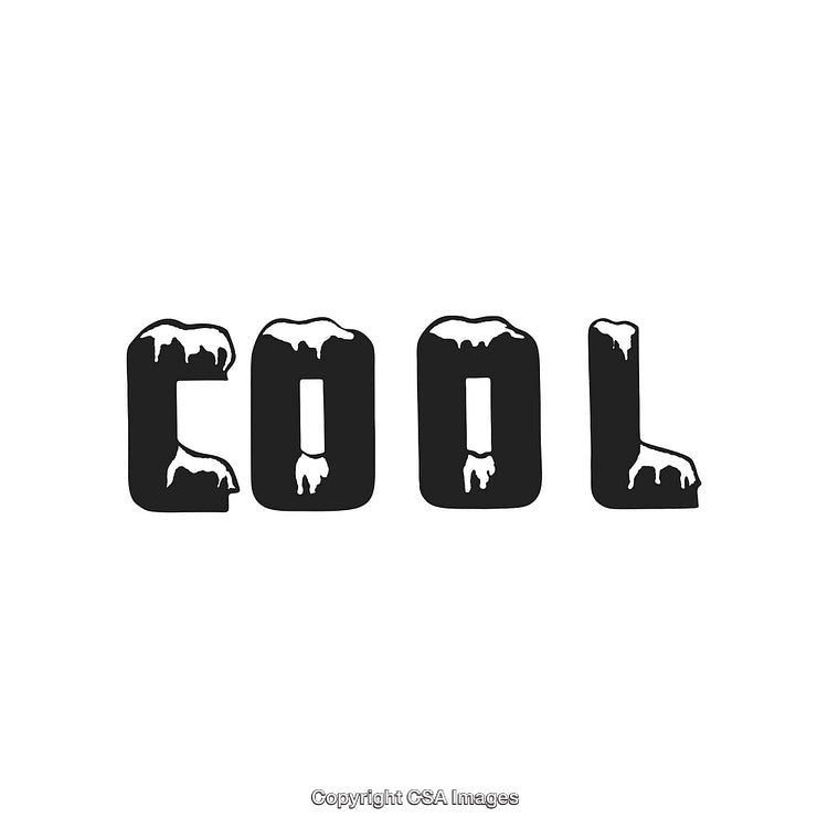 Cool Ice-Themed Typography With Dripping Snow Elements on White Background