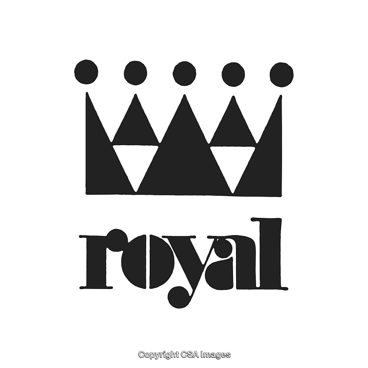 Elegant Typography Design Featuring a Crown Symbol and the Word 'Royal'