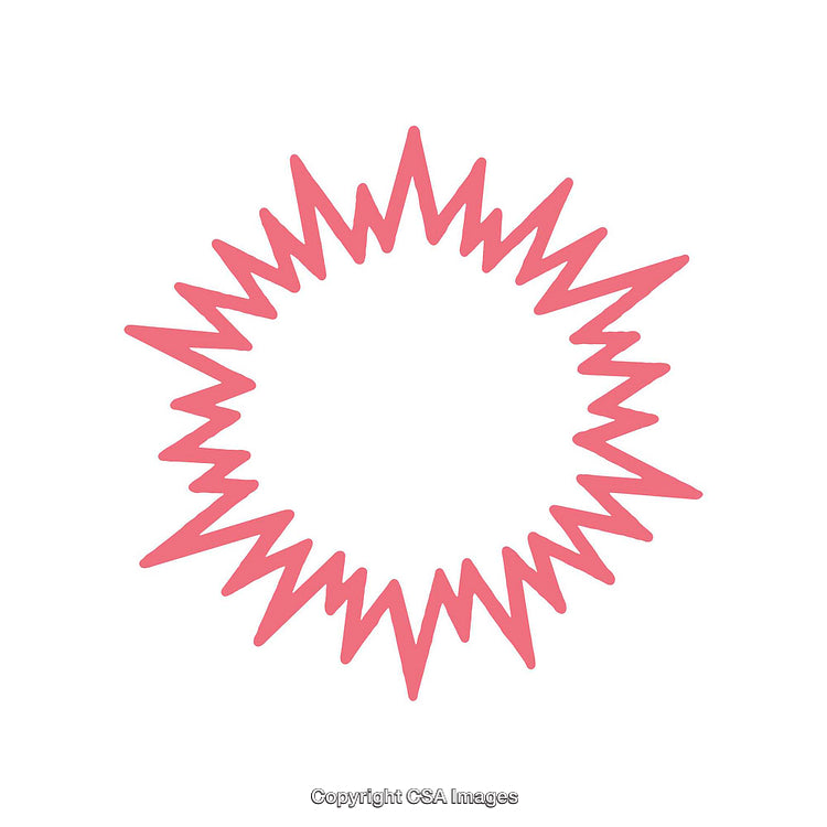 Abstract Pink Zigzag Starburst Shape on a White Background