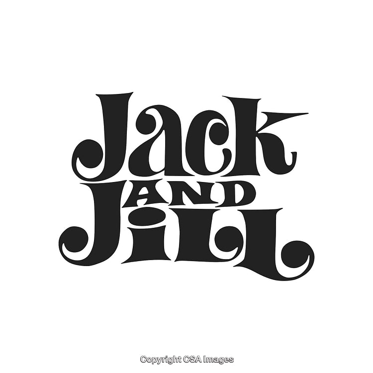 Classic Bold Typography of the Jack and Jill Phrase on White Background
