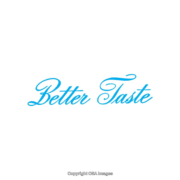 Elegant Blue Text Lettering Displaying Better Taste on White Background
