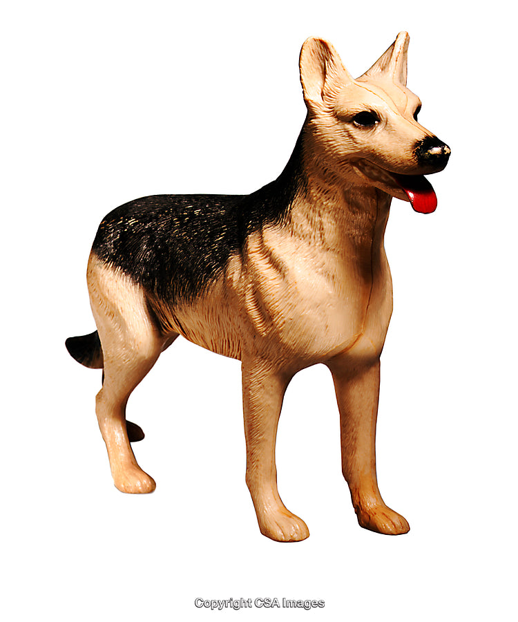 Plastic German Shepherd Toy Figure Isolated on White Background