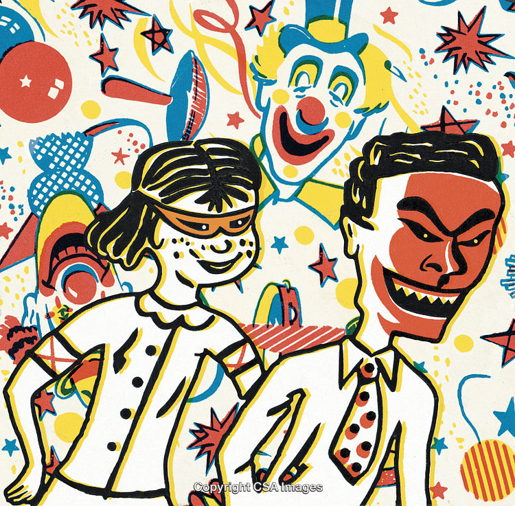 Abstract Colorful Artistic Creation Featuring Cheerful Cartoon Characters And Energetic Patterns