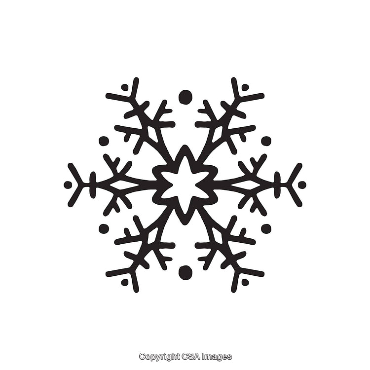 Black and White Snowflake Emblem Shape for Winter Decorations and Designs