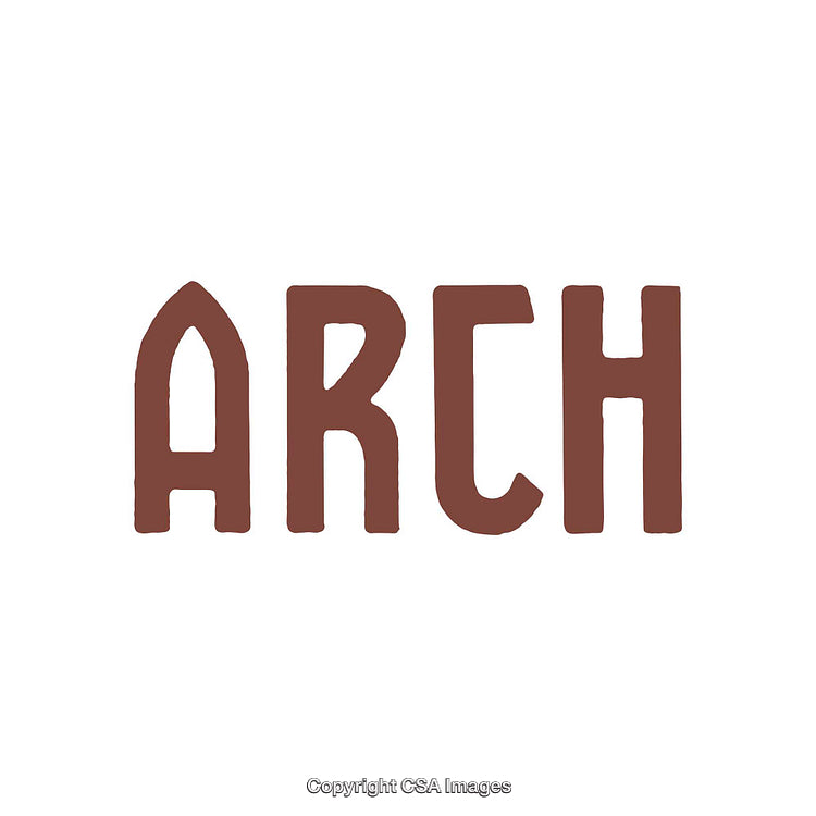Minimalist Typography Featuring the Word 'Arch' in Rustic Color Scheme