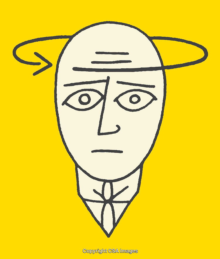 Minimalist Line Art Illustration of a Face with Pensive Expression