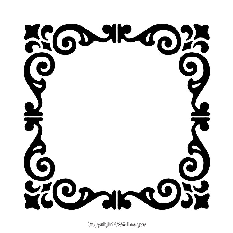 Elegant Black and White Decorative Ornamental Border Design