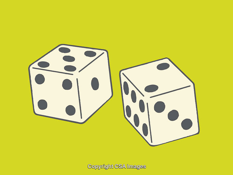 Abstract Illustration of Two Dice with a Vibrant Color Background